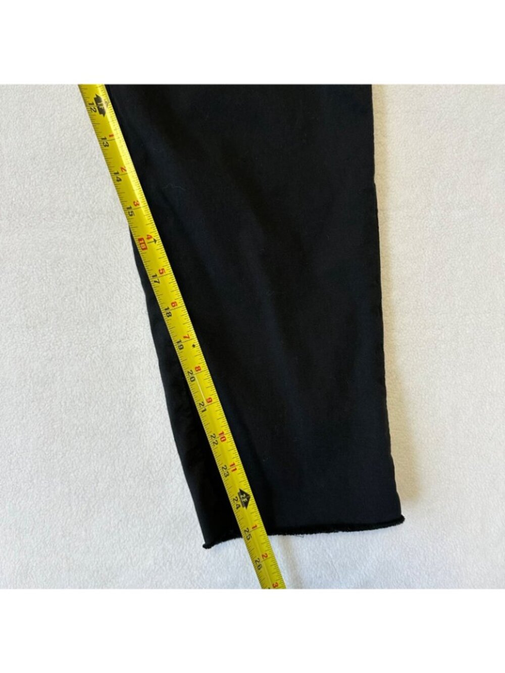 Frank & Eileen Womens Wicklow Cropped Chino Pants Black Frayed Hem Size 4 - Picture 9 of 12